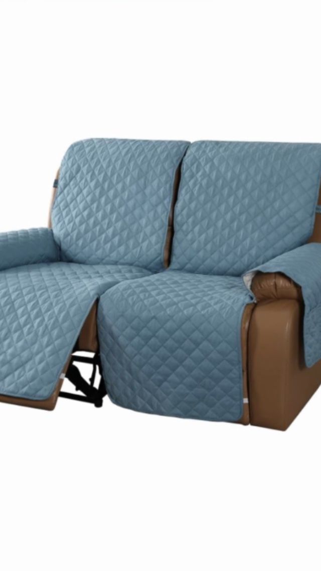 MeilleMaison Recliner Sofa Slipcover Couch Covers for 2 Cushion Couch, Non Slip Reclining Loveseat Cover with Elastic Straps, Kids, Dogs, Pets (2 Seat