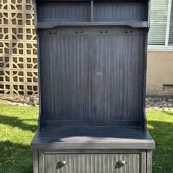 Hall Tree Entryway  Bench Coat Each Show Cabinet 
