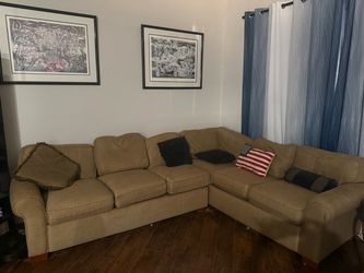 Large L-Shaped Cloth Sectional Sofa