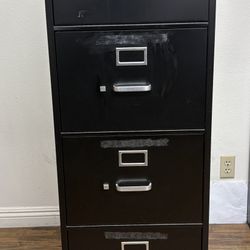 4-Drawer Black Metal Vertical Filing Cabinet