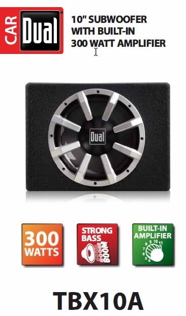 Dual Amplified Subwoofer 10” Brand New! Sale