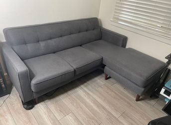 Dark Gray Living Spaces Modern Sectional Sofa with Reversible Chaise