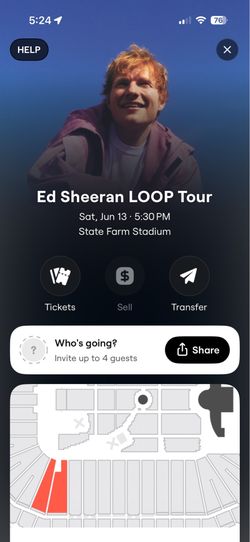 Ed Sheeran Loop Tour Tickets