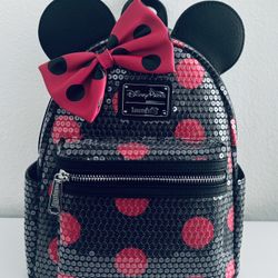 Minnie Mouse Sequined Polka Dot Loungefly Mini Backpack