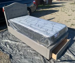 Twin New Storage Bed with nice Mattress Sale