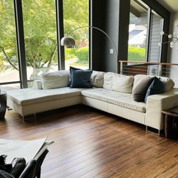 White Leather Sectional From Kasala