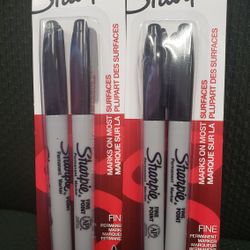 Lot of 3 2 pack black permanent markers fine point