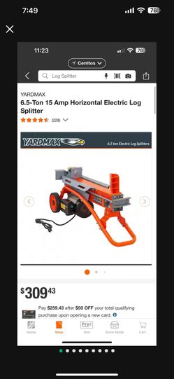 Yardmax Electric Log Splitter