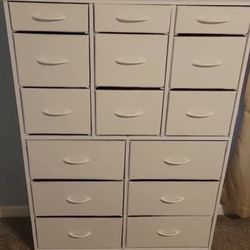 New Tall White Dresser for Bedroom with 15 Drawers, Dressers & Chests of Drawers, Fabric Dresser for Closet, Living Room, Storage Dressers with Storag