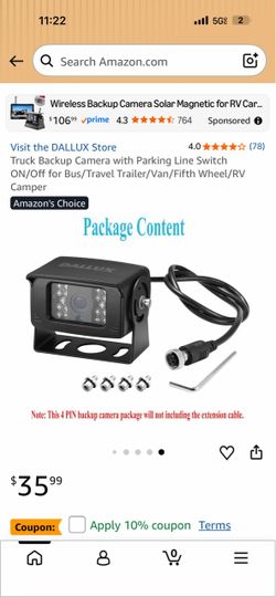 DALLUX Truck Backup Camera with Cable