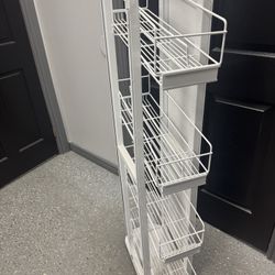 🧺 Slim Storage Rack – Space Saver Organizer (Kitchen/Bathroom)