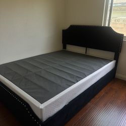 QUEEN BED FRAME + BOX SPRING