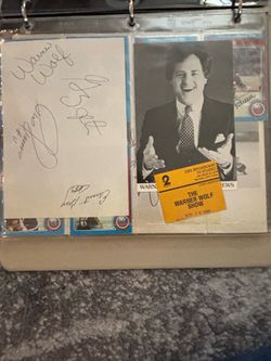 Vintage 1982 Warner Wolf Autograph & WCBS-TV Ticket Stub Set – "Let’s Go to the Videotape!"