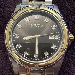 Bulova Diamond Two-Tone Stainless Steel Watch