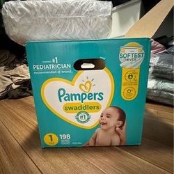 66 new, unopened Size 1 Pampers Swaddlers