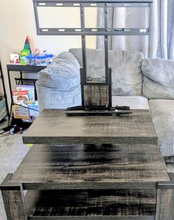 TV Stand with Adjustable Metal Mount