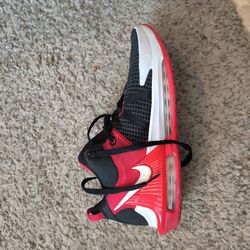 Nike LeBron Witness 7 Basketball Shoes in a black and red "Bred" colorway.