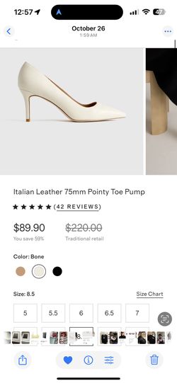 Quince Italian Leather 75mm Pointy Toe Pump
