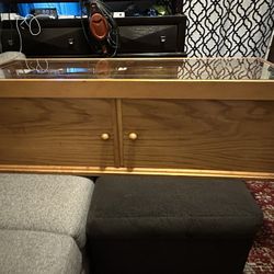 Storage Table w/Glass Top