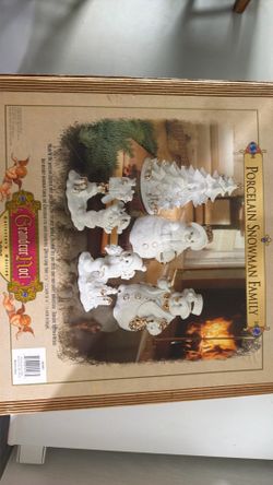 Porcelain Snowman Family