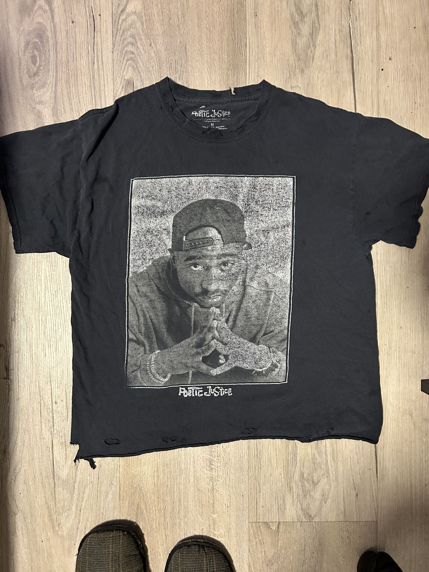 TUPAC POETIC JUSTICE DISTRESS CROP TEE