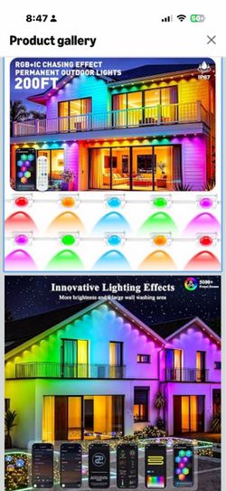 RGB+IC Chasing Effect Permanent Outdoor Lights 200FT
