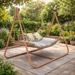 Extra large hammock swing chair with stand and cushions load-bearing capacity of 570 pounds [NEW] **Assembly Req** 