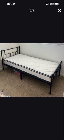 BRAND NEW Twin bedframe and mattress