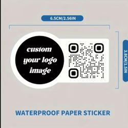 QR and  logo cudtom sticker