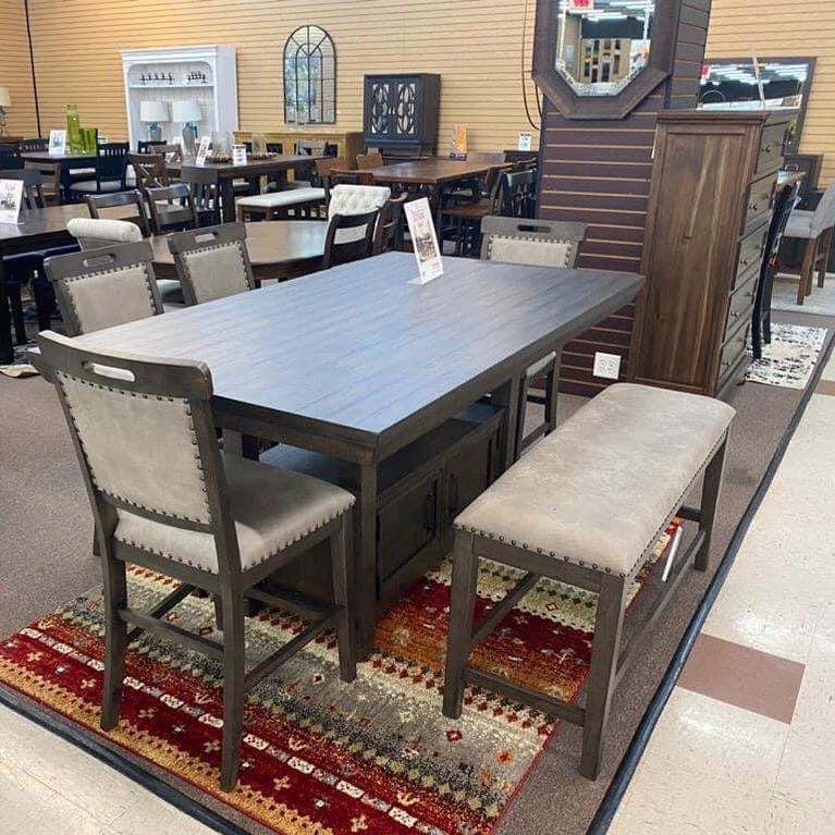 Johurst Brown Beige Counter Height Set Dining table and Chairs for Sale in Houston TX OfferUp