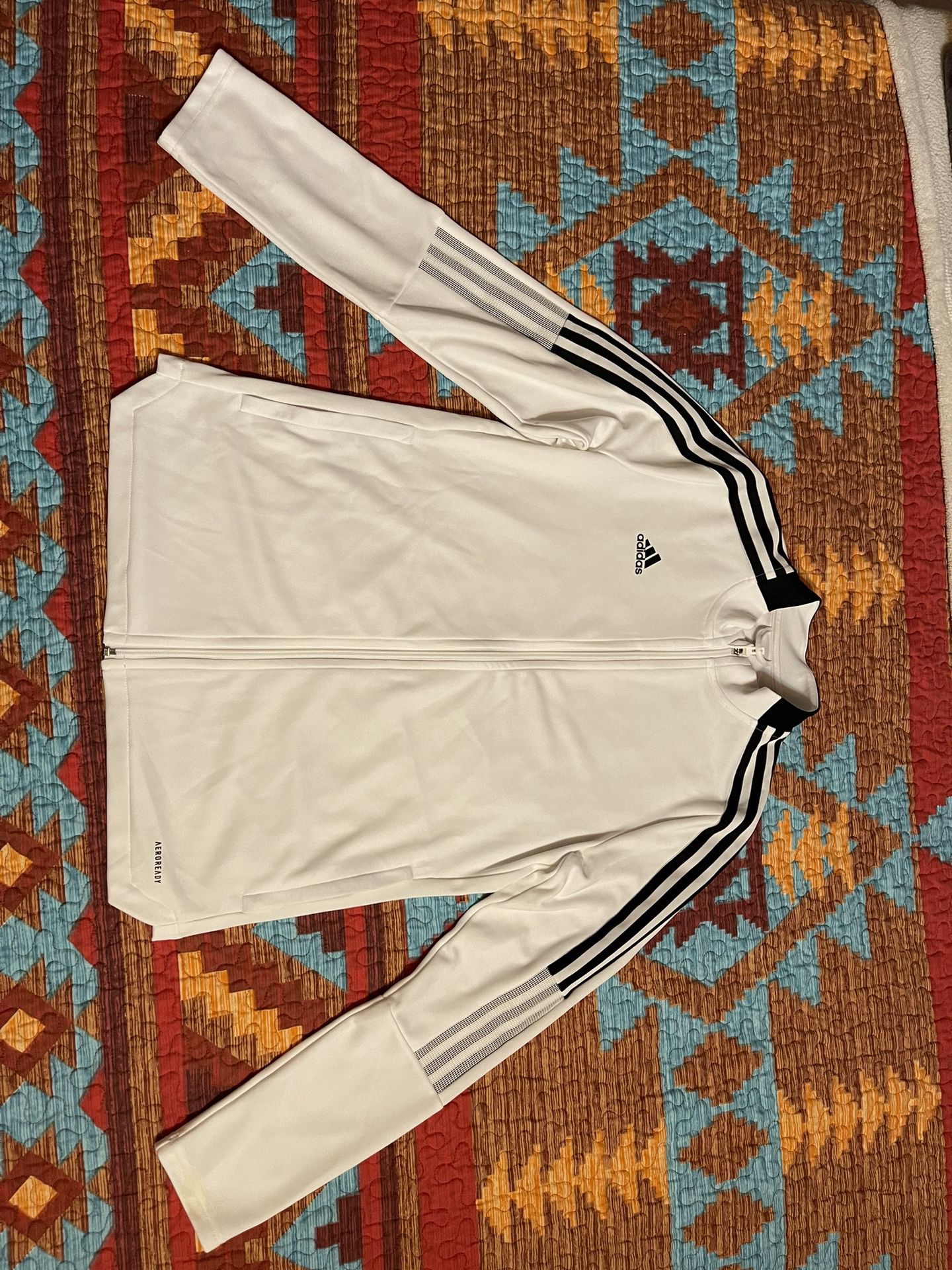White Track Adidas Sweater Large 