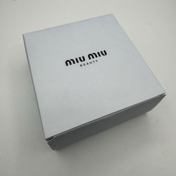 Miu Miu Beauty Vanity Case Round Black Blue Cosmetic Makeup Bag GWP With Box