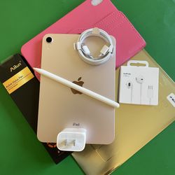 Apple iPad Mini 6th Generation (2021 model / Pink) 64GB with Pink Case, Pen & Accessories 