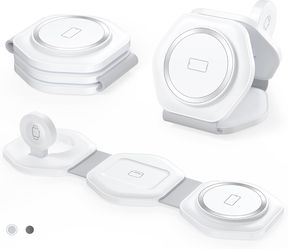 3 in 1 Wireless Charging Station for Apple MagSafe Charger, Foldable Magnetic Travel Charger