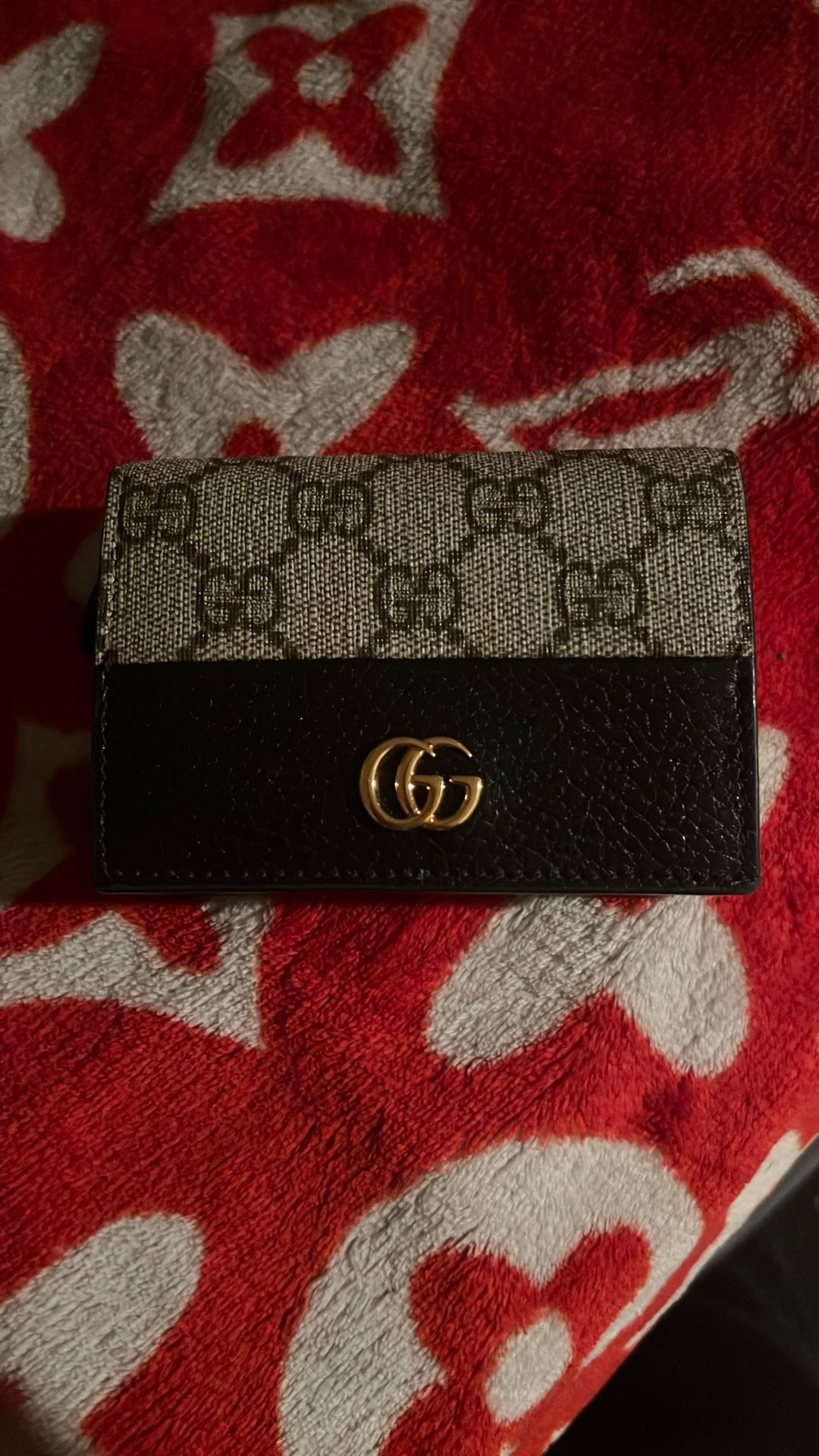 Bi-color GG Marmont card case wallet