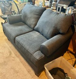 Matching Blue Sofa & Loveseat – Good Condition