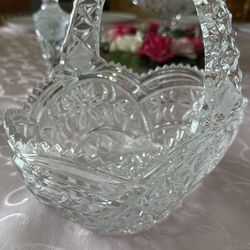 Vintage Crystal Basket 
