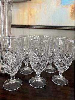 Set of 8 -Godinger Dublin Crystal 16oz Iced Tea Beverage Goblets