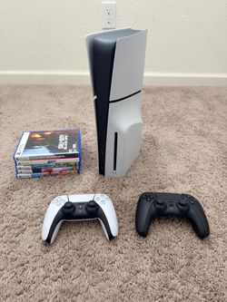 Sony PlayStation 5 Slim Disc edition Bundle with 2 Controllers and 5 Games