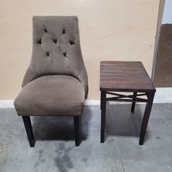 Micro Felt Chair With Side Table