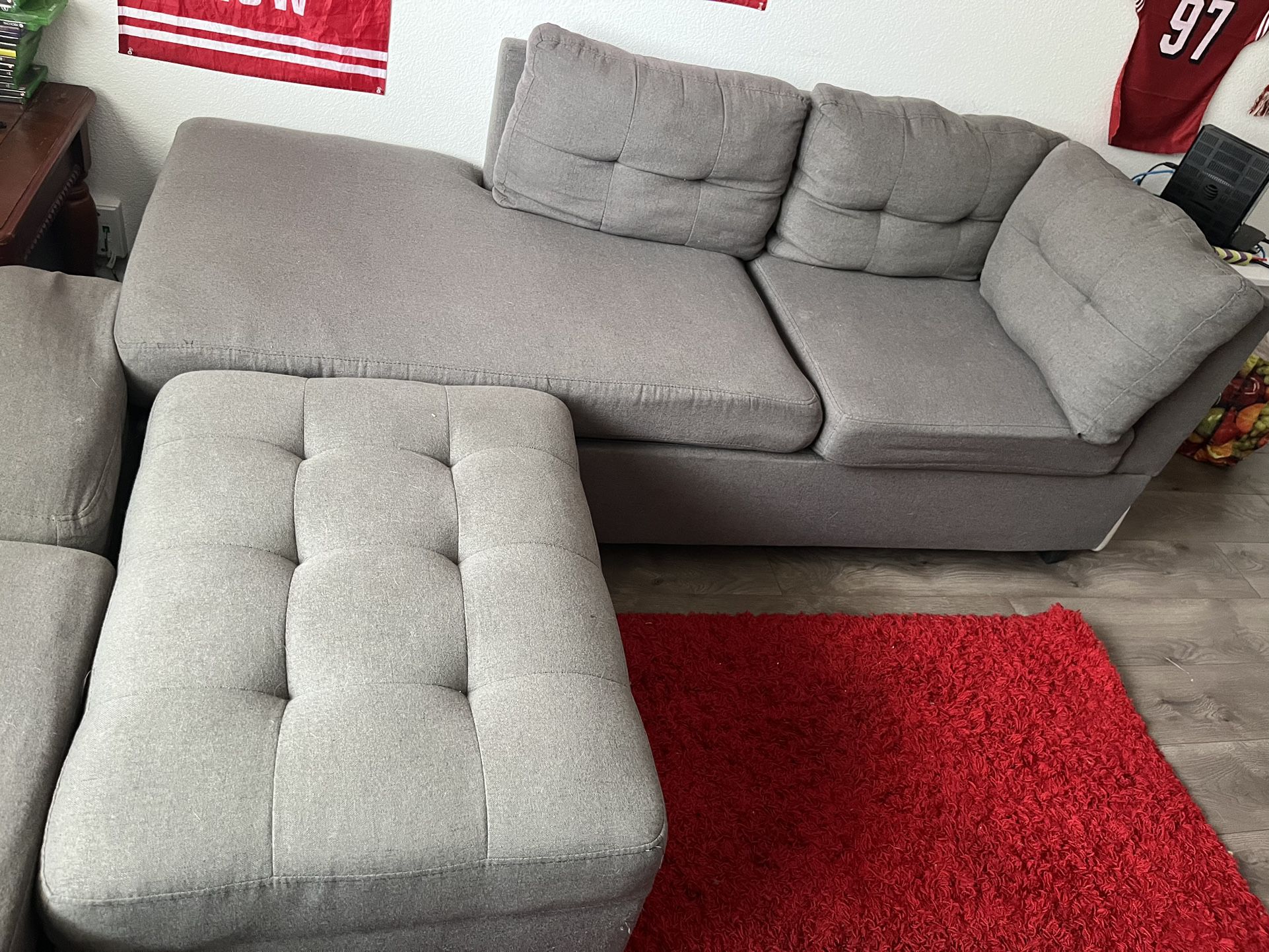 Sectional Couch And HUGE Bean Bag For Sale