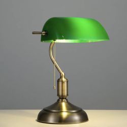 Divekid Antique Bankers Lamp, Green