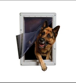 Like New Ideal Pet Ruff-Weather Super Large Pet Door With 15" x 23.5" Flap Size