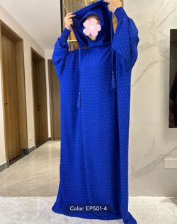 2024 New Ramadan Muslim Two Hats Abaya Dubai Turkey Islam Prayer Clothes
