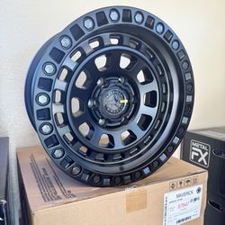 New Wheels 17 Inch Off Road American Outlaw Maverick Black 6x139.7 GMC Sierra Toyota Tacoma 4Runner Sequoia FJ Chevy Silverado Yukon And More