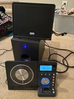 TEAC MC-DX32i Micro Hi-Fi System (Main Unit, Subwoofer, 1 Speaker) – Tested & Working