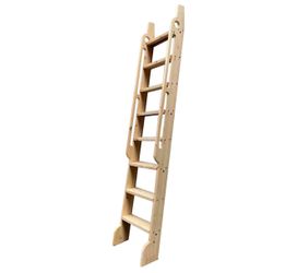 87" Solid Wood Sliding Library Ladder