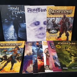 Lot Of 10 RPG Books Some Rare Pathfinder World Of Darkness White Wolf Near Mint Some New