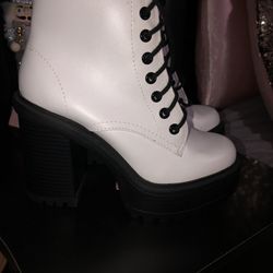 White Heeled Booties