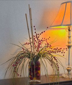 Floral Arrangement in Glass Vase